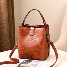 Faux Crocodile Leather Bucket Handbags