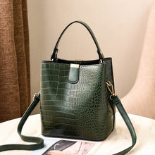 Faux Crocodile Leather Bucket Handbags
