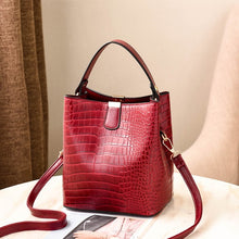 Faux Crocodile Leather Bucket Handbags