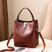 Faux Crocodile Leather Bucket Handbags