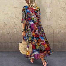 Vintage Print Maxi Dress