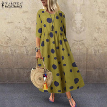 Vintage Print Maxi Dress