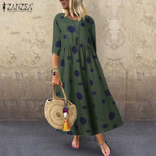 Vintage Print Maxi Dress