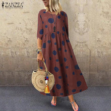 Vintage Print Maxi Dress