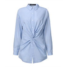 Women's Casual Knotted Cotton-Blend Shirt