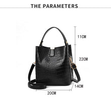 Faux Crocodile Leather Bucket Handbags