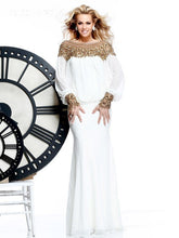 Arabic Style White Chiffon Evening Dress