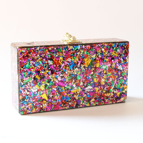 Women's Colorful Acrylic Box Clutches