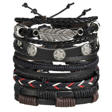 Men's Vintage Leaf Feather Leather Bracelet