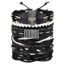 Men's Vintage Leaf Feather Leather Bracelet