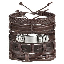 Men's Vintage Leaf Feather Leather Bracelet