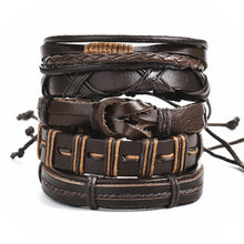 Men's Vintage Leaf Feather Leather Bracelet