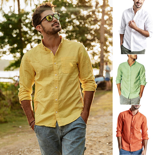 Men's Linen Long-Sleeve Shirt