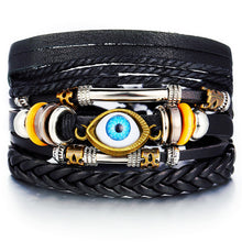 Men's Vintage Leaf Feather Leather Bracelet