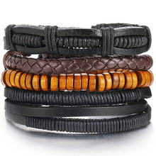 Men's Vintage Leaf Feather Leather Bracelet