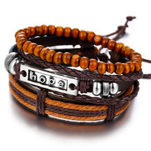 Men's Vintage Leaf Feather Leather Bracelet