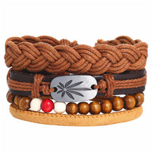Men's Vintage Leaf Feather Leather Bracelet