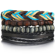 Men's Vintage Leaf Feather Leather Bracelet
